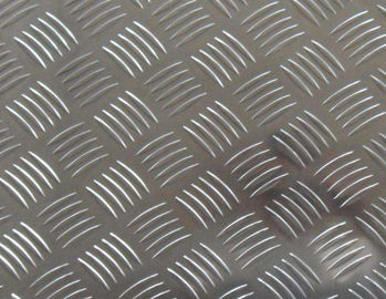 Easy Processing Aluminum Tread Plate , Coil 5 Bar Chequered Embossed Aluminum Sheet Plate supplier