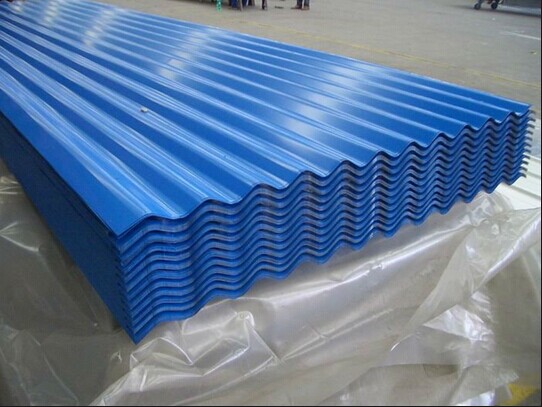 Waterproof Color Coated Roofing Sheets , Corrugated Metal Roofing Sheets